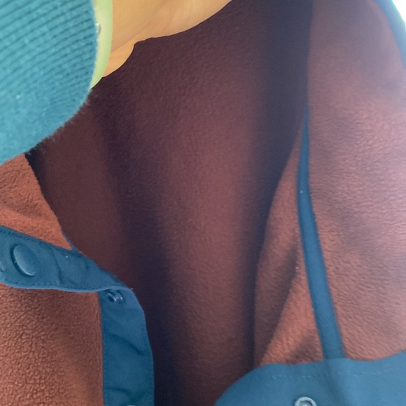 Dark brick and navy fleece jacket - Picture 16 of 17